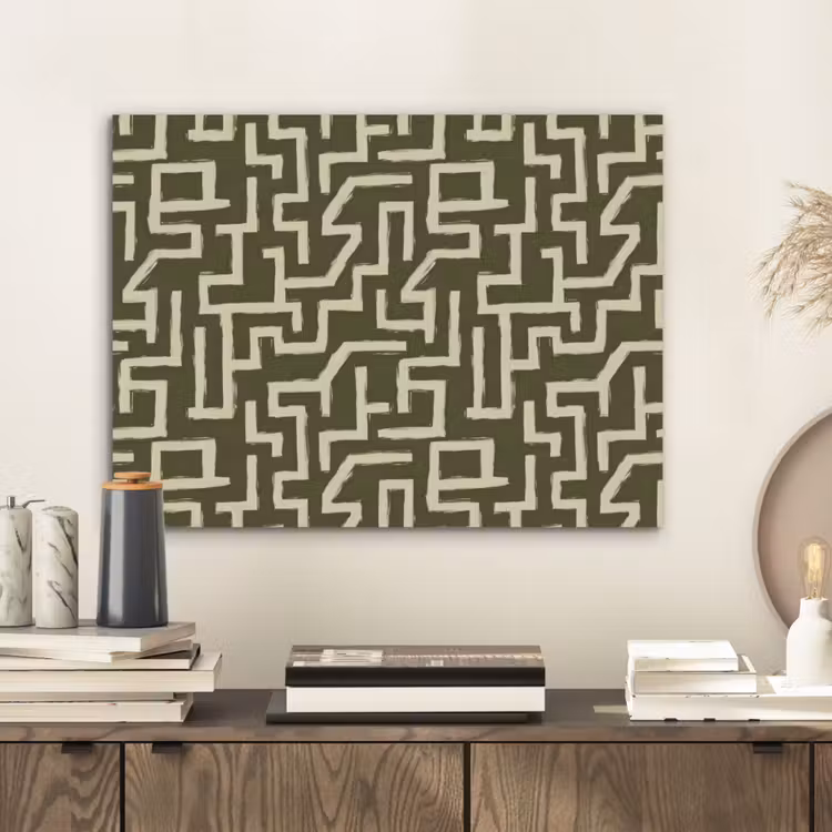 Abstract - Lijnen - Groen PET vilt klein 837 -sfeer1