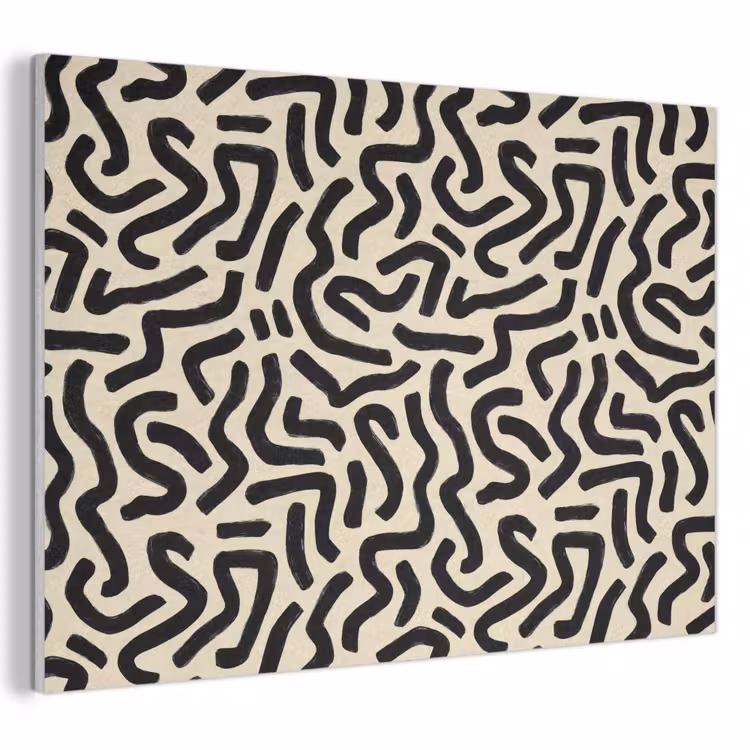 Abstract - Lijnen - Zwart PET vilt klein 837 -3d