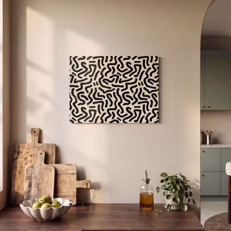Abstract - Lijnen - Zwart PET vilt klein 837 -sfeer2