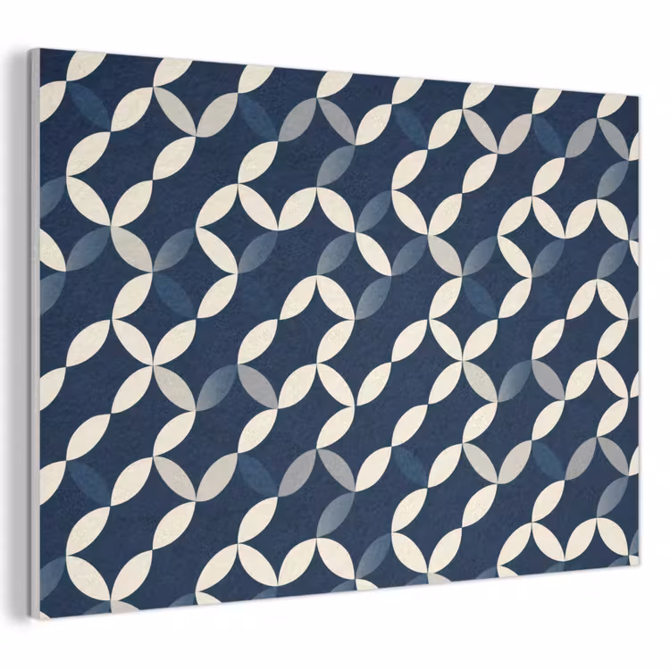 Abstract - Patroon - Blauw PET vilt klein 837 -3d