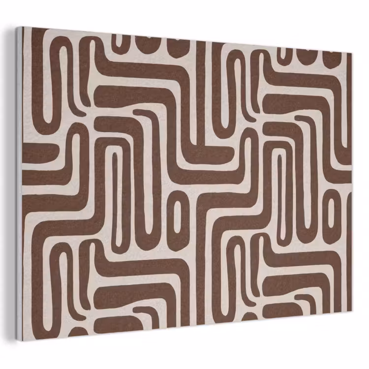 Abstract - Patroon - Bruin PET vilt klein 837 -3d
