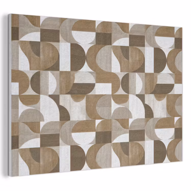 Abstract - Retro - Bruin PET vilt klein 837 -3d