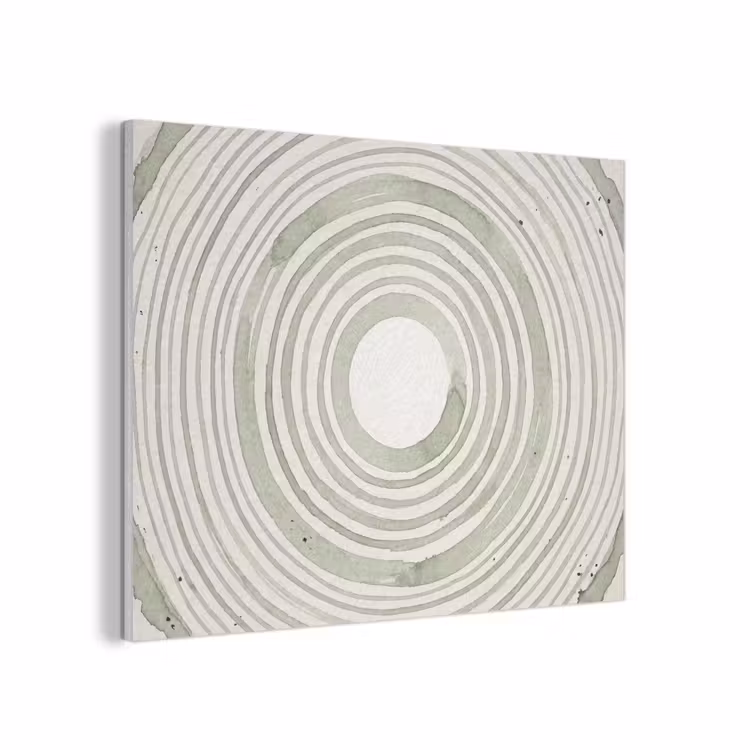 Abstractie - Cirkels - Waterverf - Groen - Modern PET vilt klein -3d