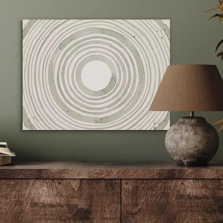 Abstractie - Cirkels - Waterverf - Groen - Modern PET vilt klein -sfeer2