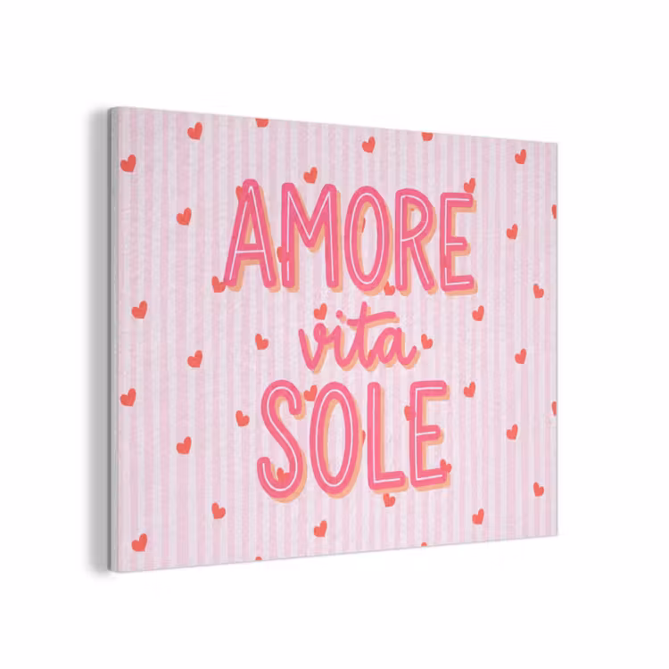 Amore vita sole - Roze - Hartjes PET vilt klein -3d