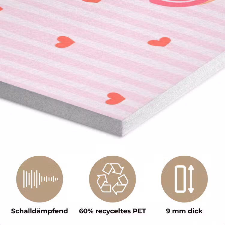 Amore vita sole - Roze - Hartjes PET vilt klein -closeup_DE