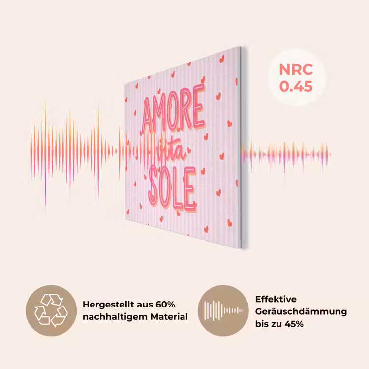 Amore vita sole - Roze - Hartjes PET vilt klein -USP_DE
