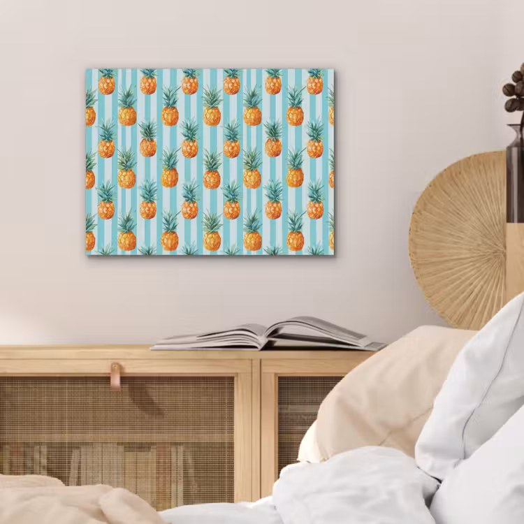 Ananas - Strepen - Groen PET vilt klein 837 -sfeer3