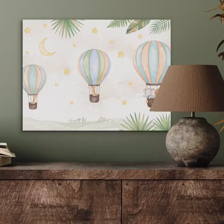 Aquarel - Luchtballonnen - Pastel PET vilt klein -sfeer2
