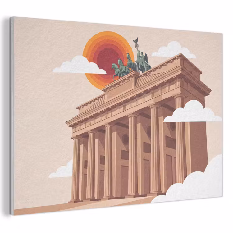 Architectuur - Brandenburg - Berlijn - Zonsondergang - Historisch PET vilt klein -3d
