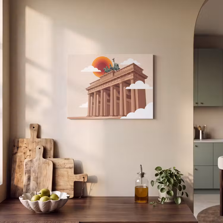 Architectuur - Brandenburg - Berlijn - Zonsondergang - Historisch PET vilt klein -sfeer2