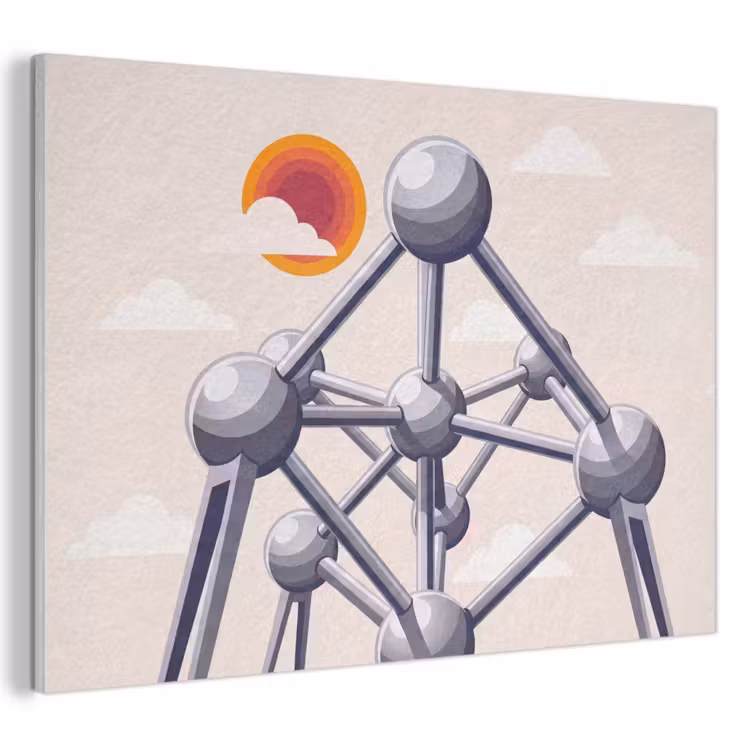 Architectuur - Geometrie - Stad - Modern - Grijs PET vilt klein -3d