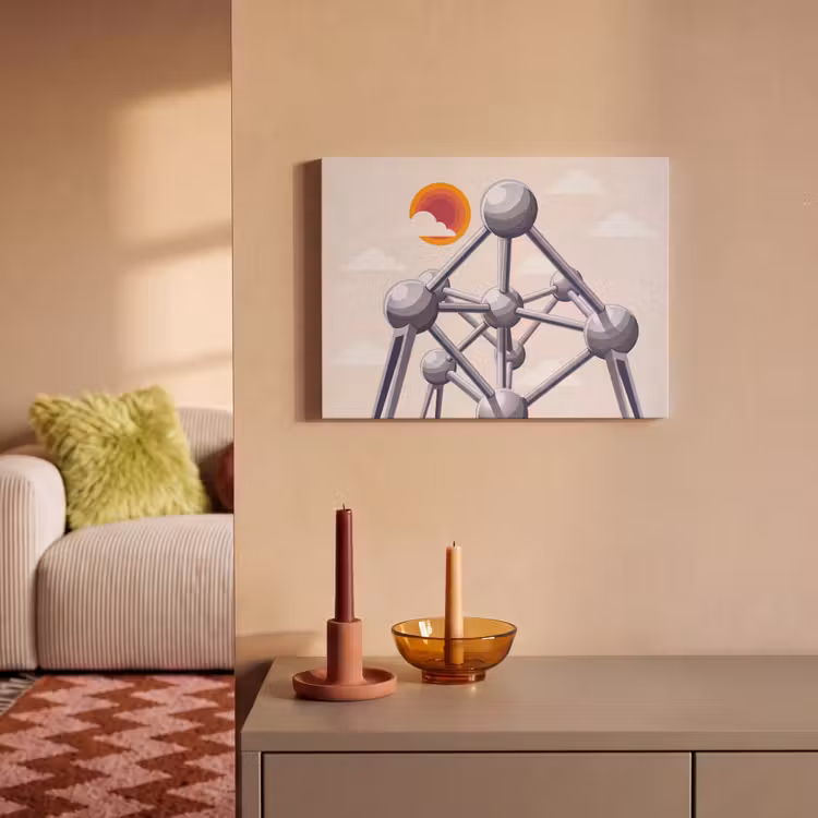 Architectuur - Geometrie - Stad - Modern - Grijs PET vilt klein -sfeer1