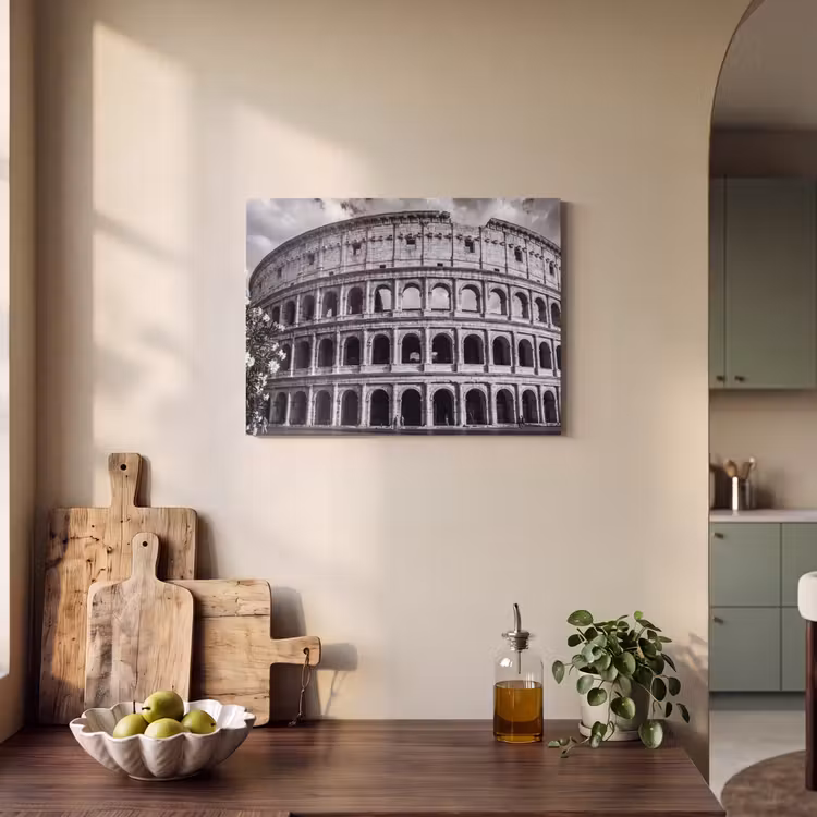 Architectuur - Colosseum - Rome - Historisch - Zwart-wit PET vilt klein -sfeer2