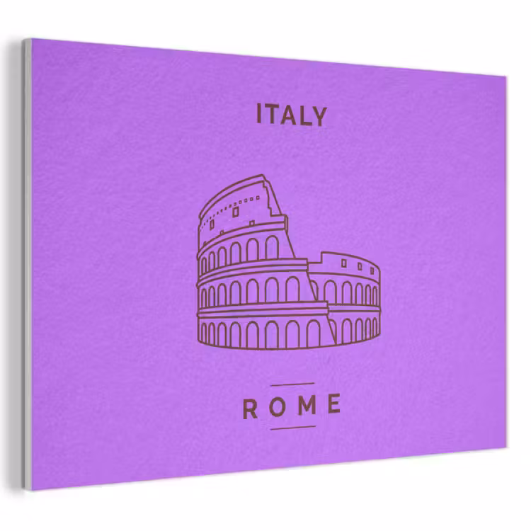 Architectuur - Colosseum - Rome - Minimalistisch - Paars PET vilt klein -3d