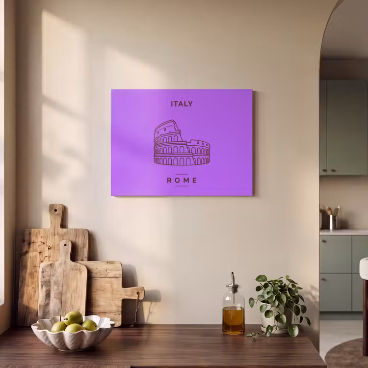 Architectuur - Colosseum - Rome - Minimalistisch - Paars PET vilt klein -sfeer2