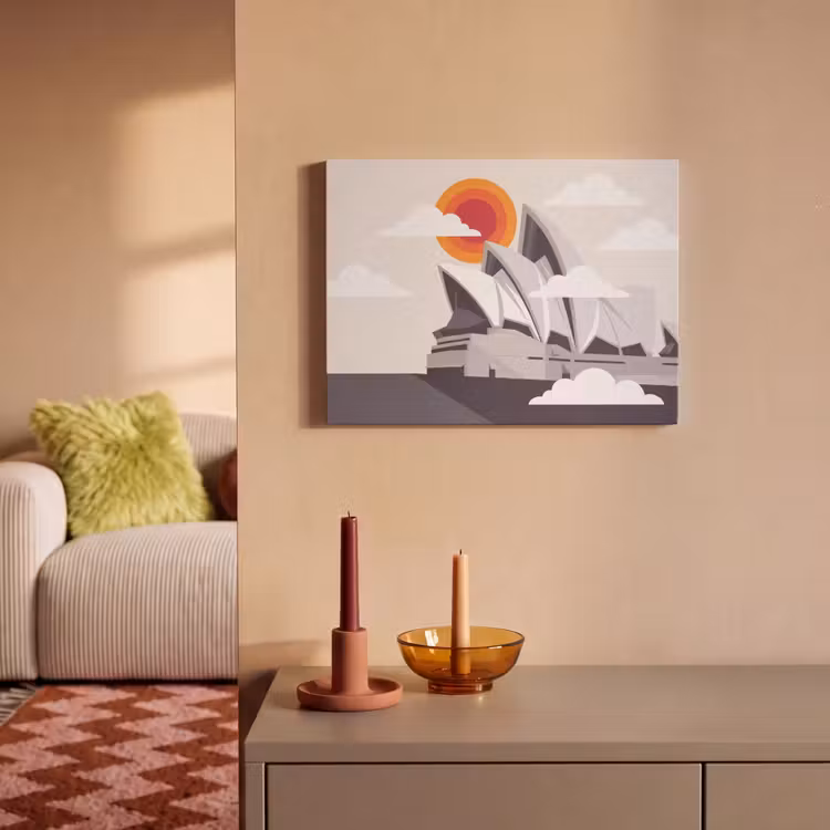 Architectuur - Stadsgezicht - Modern - Grijs - Oranje PET vilt klein -sfeer1