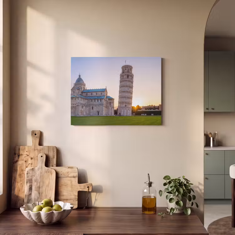Architectuur - Toren - Pisa - Italië - Zonsondergang PET vilt klein -sfeer2