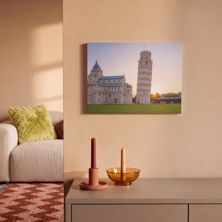 Architectuur - Toren - Pisa - Italië - Zonsondergang PET vilt klein -sfeer1