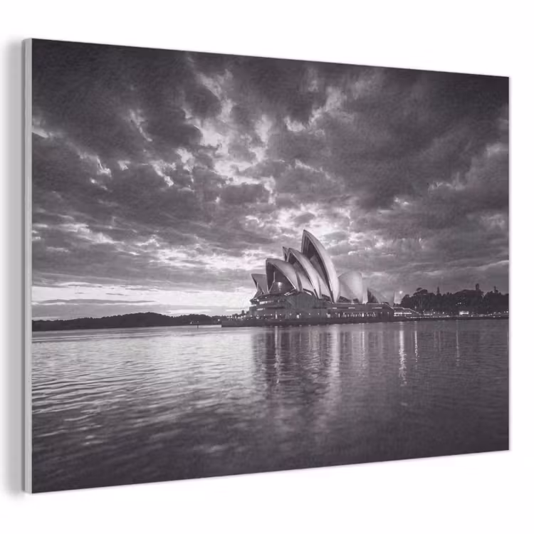 Architectuur - Water - Stad - Modern - Zwart-wit PET vilt klein -3d