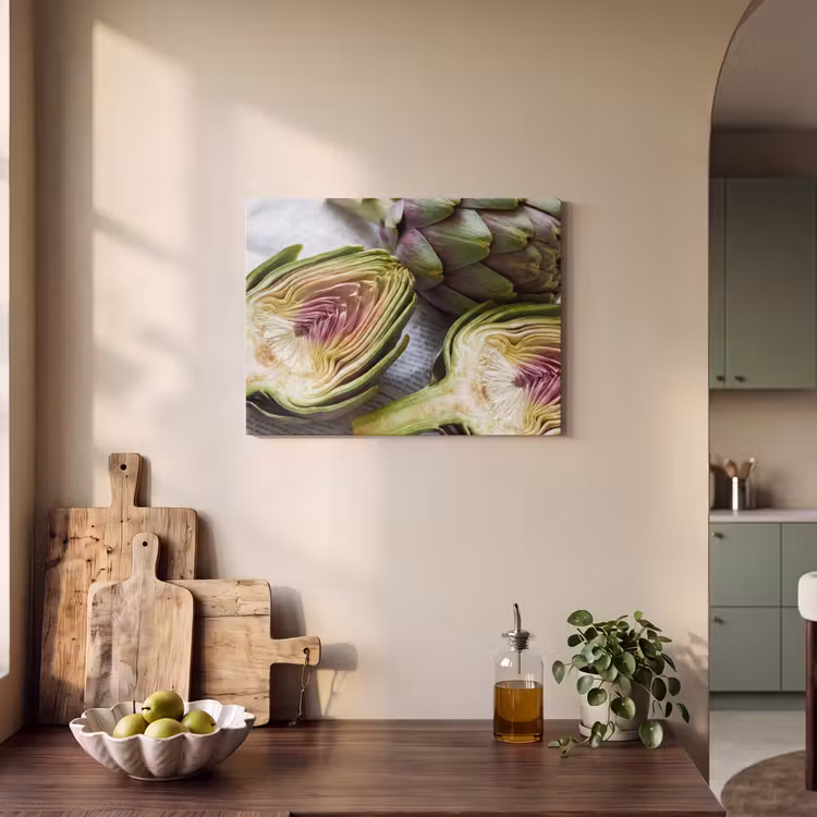 Akustikbild - Artischocke – aufgeschnitten – Essen - Artisjok - Doorgesneden - Eten PET vilt klein