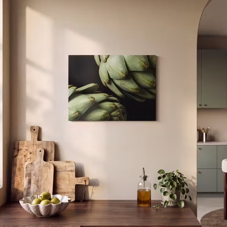 Akustikbild - Artischocke – Grün – Essen - Artisjok - Groen - Eten PET vilt klein
