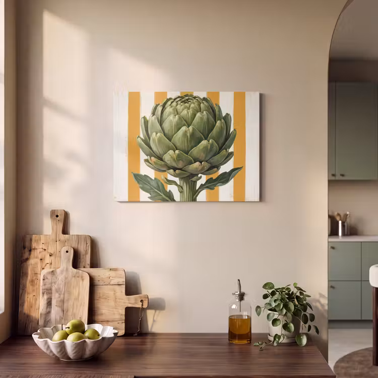Akustikbild - Artischocke – Modern – Gemüse - Artisjok - Modern - Groente PET vilt klein