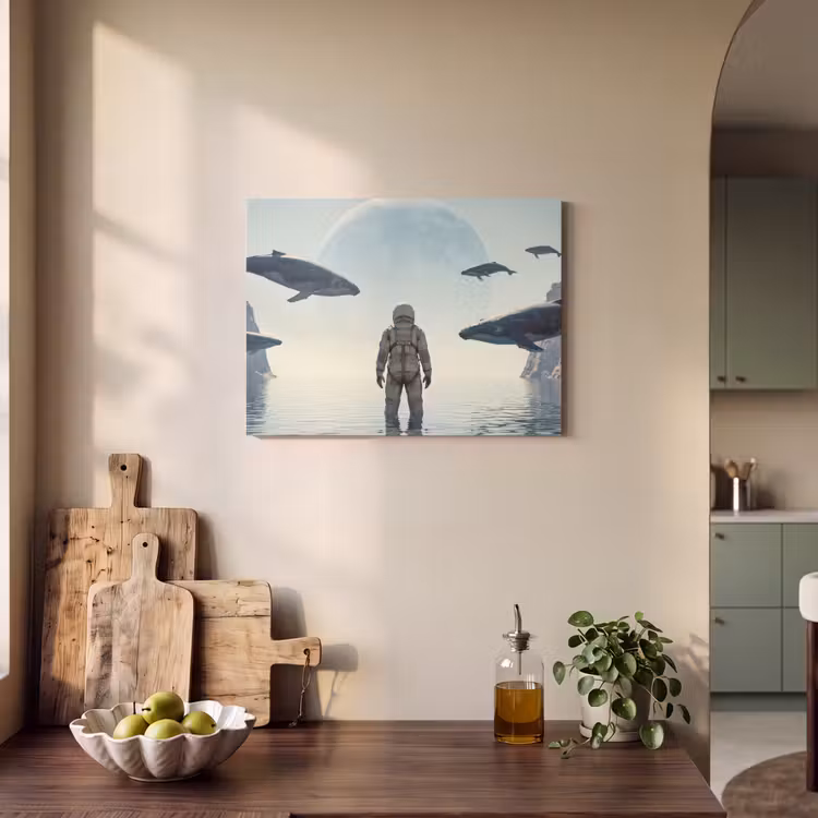 Akustikbild - Astronaut – Wal – Fantasie - Ruimtevaarder - Walvis - Fantasie PET vilt klein