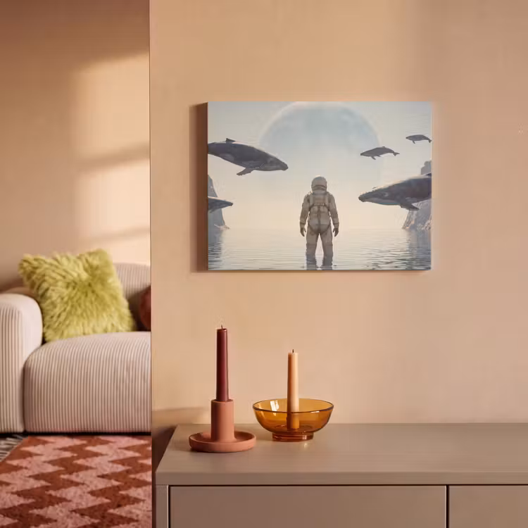 Akustikbild - Astronaut – Wal – Fantasie - Ruimtevaarder - Walvis - Fantasie PET vilt klein