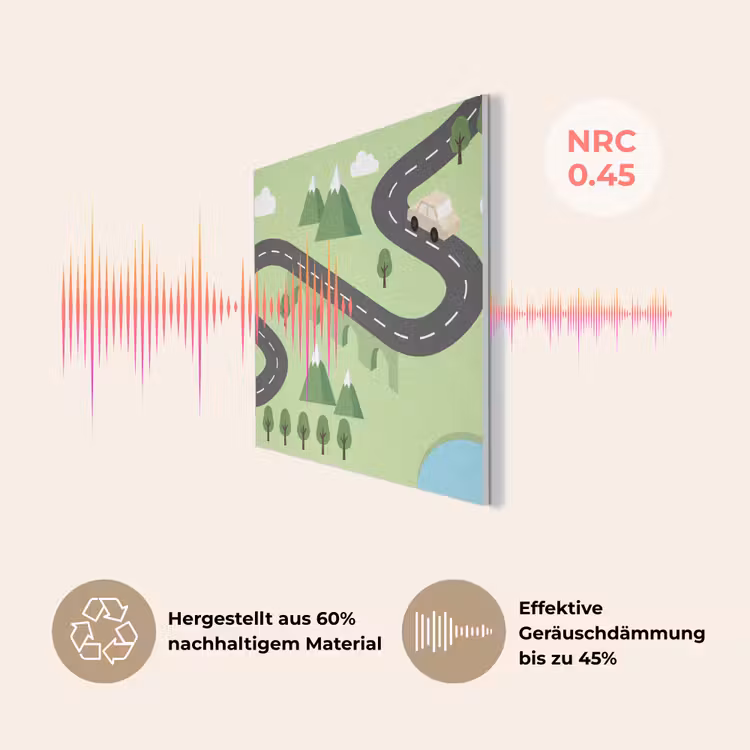 Auto - Bergweg - Natuur - Illustratie PET vilt klein -USP_DE
