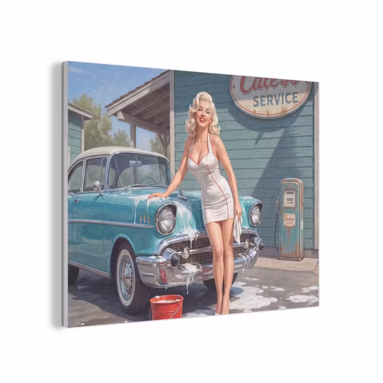Auto - Vrouw - Groen PET vilt klein -3d