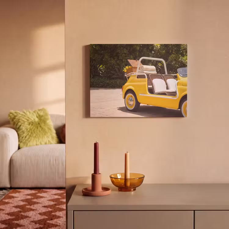 Auto - Picknick - Zomer - Geel PET vilt klein -sfeer1