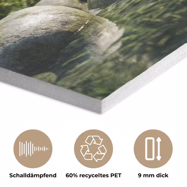 Beek - Waterval - Natuur - Groen PET vilt klein -closeup_DE
