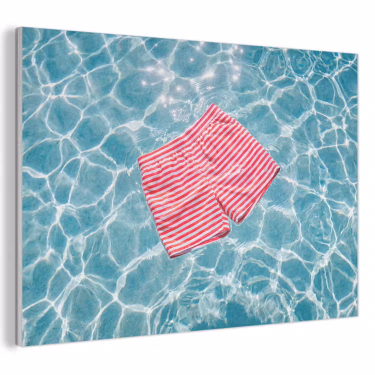 Zwemkleding - Gestreept - Water - Zomer - Rood-wit PET vilt klein -3d