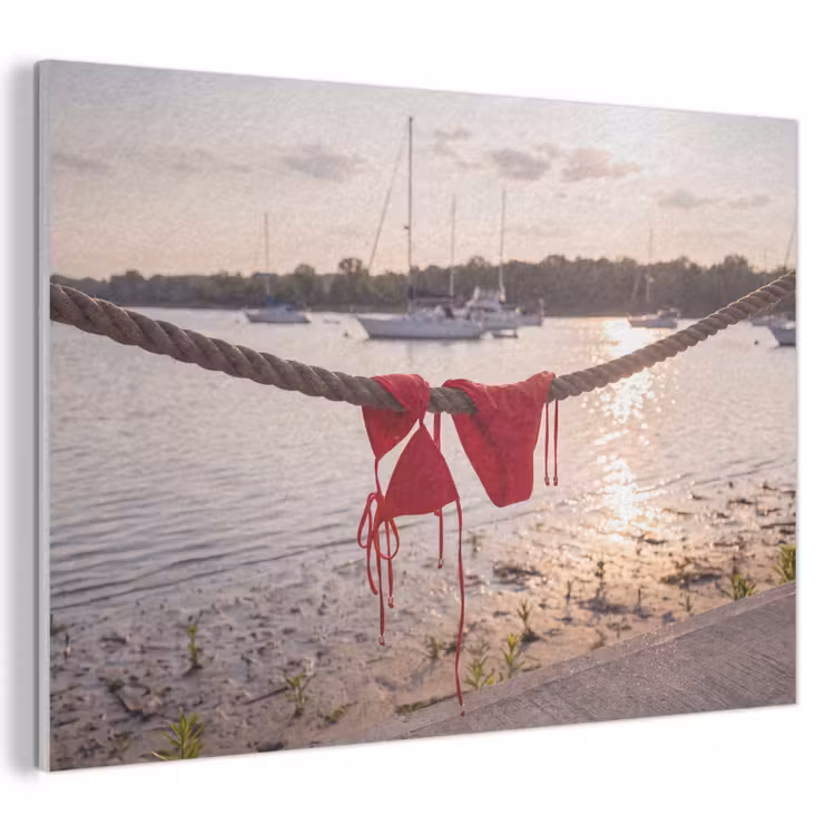 Badkleding - Rood - Zomer - Water - Zonsondergang PET vilt klein -3d