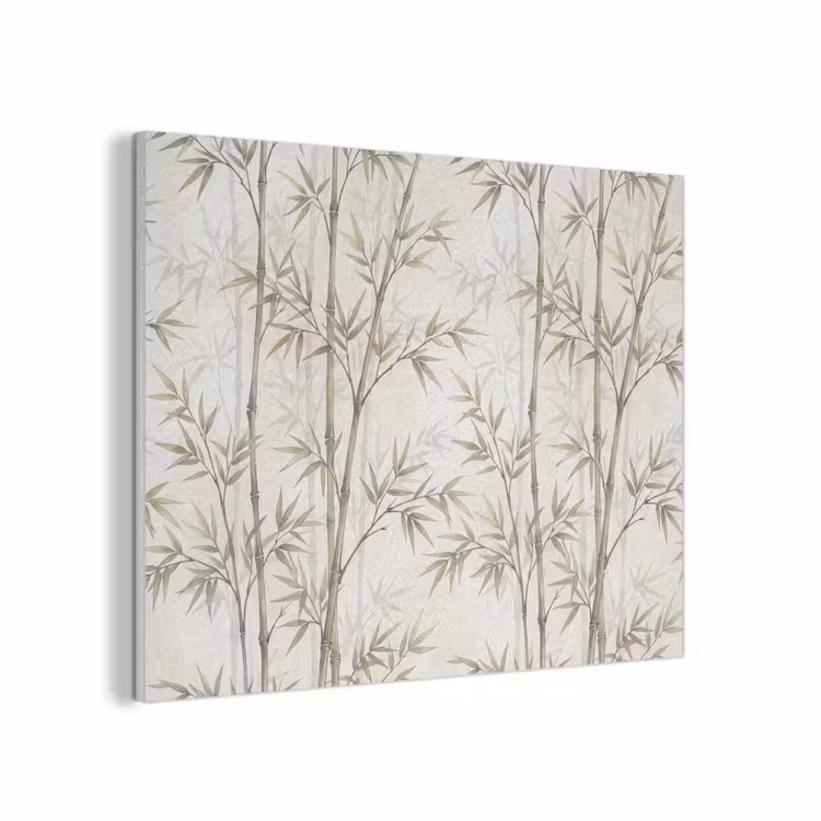Bamboe - Bladeren - Natuur - Aquarel - Groen PET vilt klein -3d