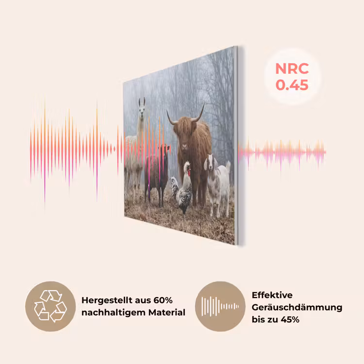 Boerderijdieren - Groep - Mist - Natuur - Rustiek PET vilt klein -USP_DE