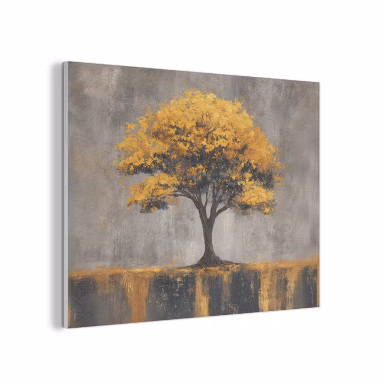 Boom - Bladeren - Goud - Abstract PET vilt klein -3d