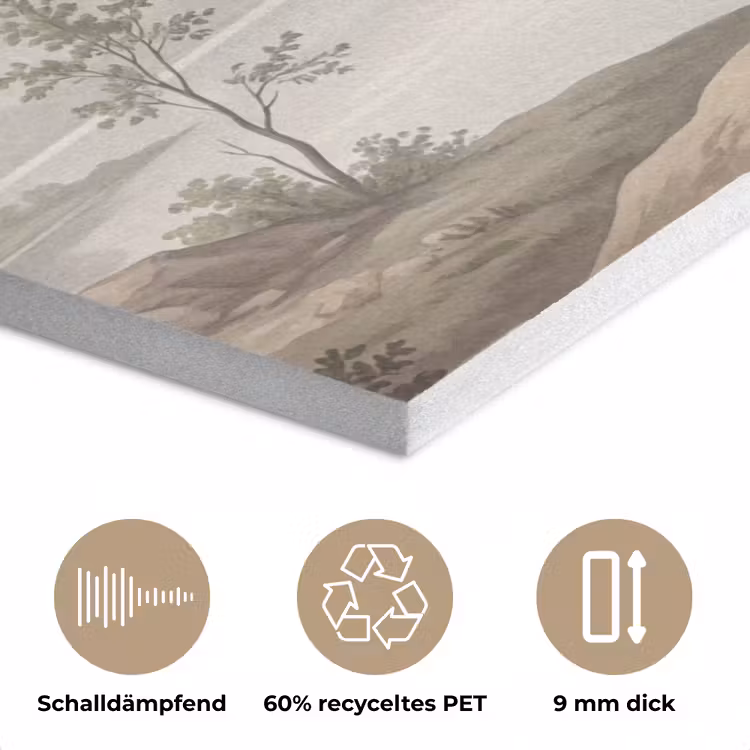 Bomen - Meer - Bergen - Illustratie PET vilt klein -closeup_DE