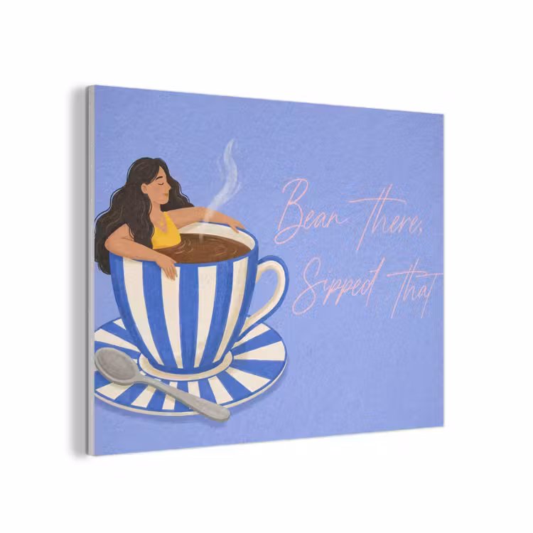 Mok - Koffie - Vrouw - Paars PET vilt klein -3d