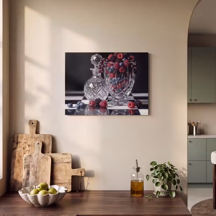 Akustikbild - Beeren – Kristall – Stillleben - Bessen - Kristal - Stilleven PET vilt klein