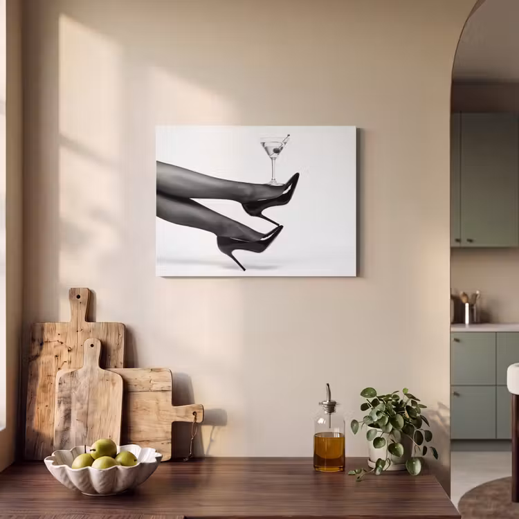 Benen - Hakken - Glas - Zwart - Wit - Speels PET vilt klein -sfeer2