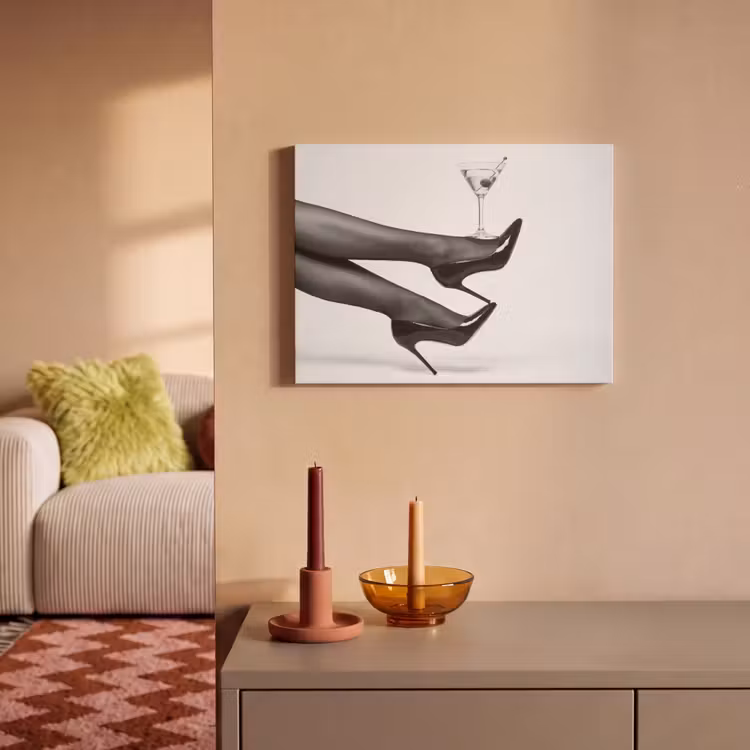 Benen - Hakken - Glas - Zwart - Wit - Speels PET vilt klein -sfeer1