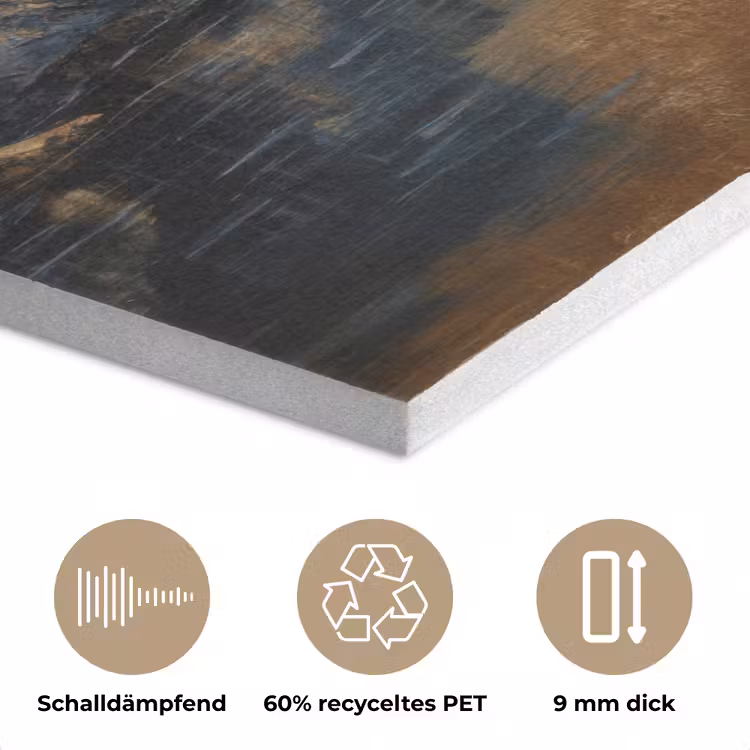 Berglandschap met Gouden Zonsondergang PET vilt klein -closeup_DE