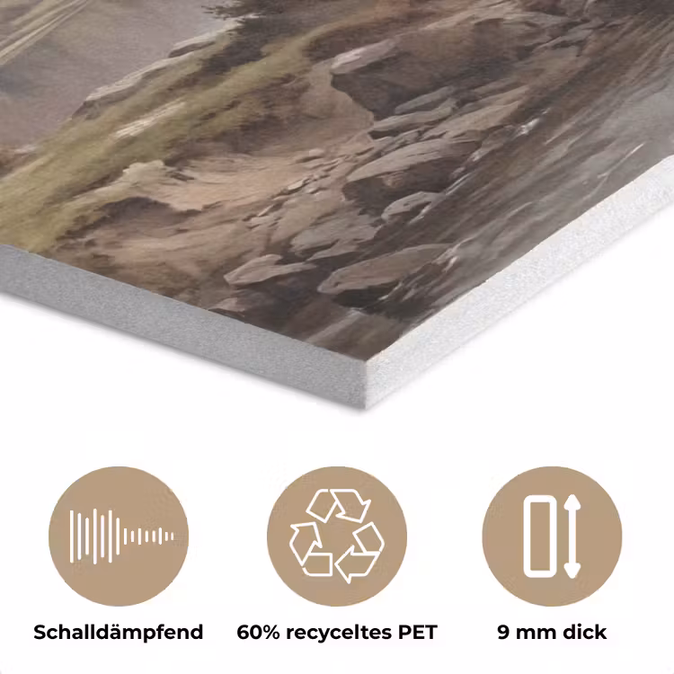 Berglandschap - Meer - Bergen - Vallei - Klassiek PET vilt klein -closeup_DE
