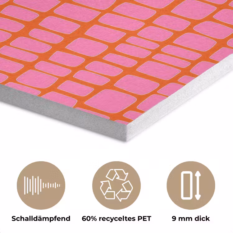 Organisch - Raster - Roze PET vilt klein 837 -closeup_DE
