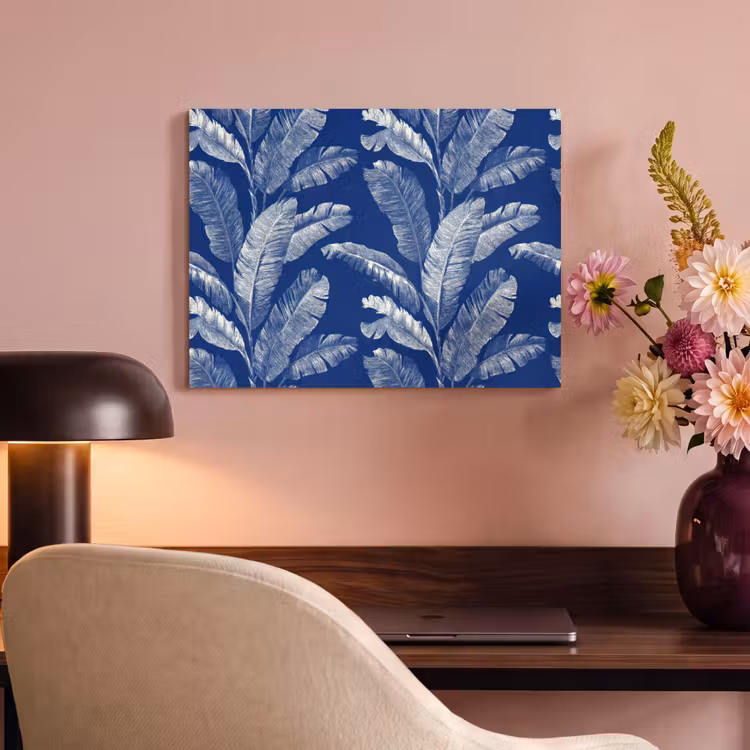 Blad - Palm - Blauw PET vilt klein 837 -sfeer3