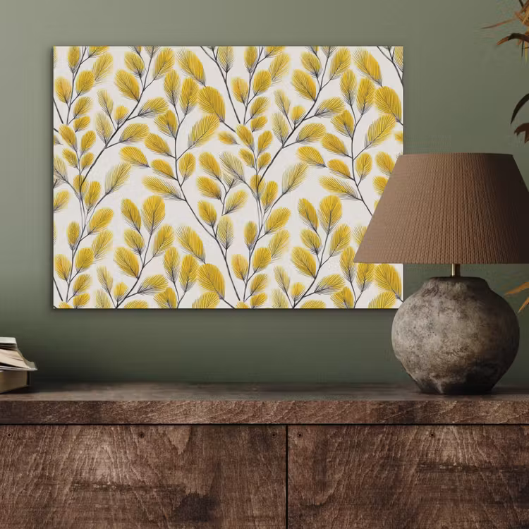 Bladeren - Botanisch - Elegant - Geel - Zwart PET vilt klein 837 -sfeer2