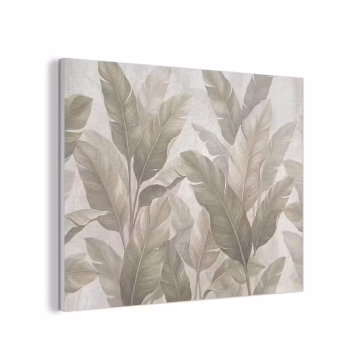 Bladeren - Tropisch - Natuur - Abstract - Beige PET vilt klein -3d