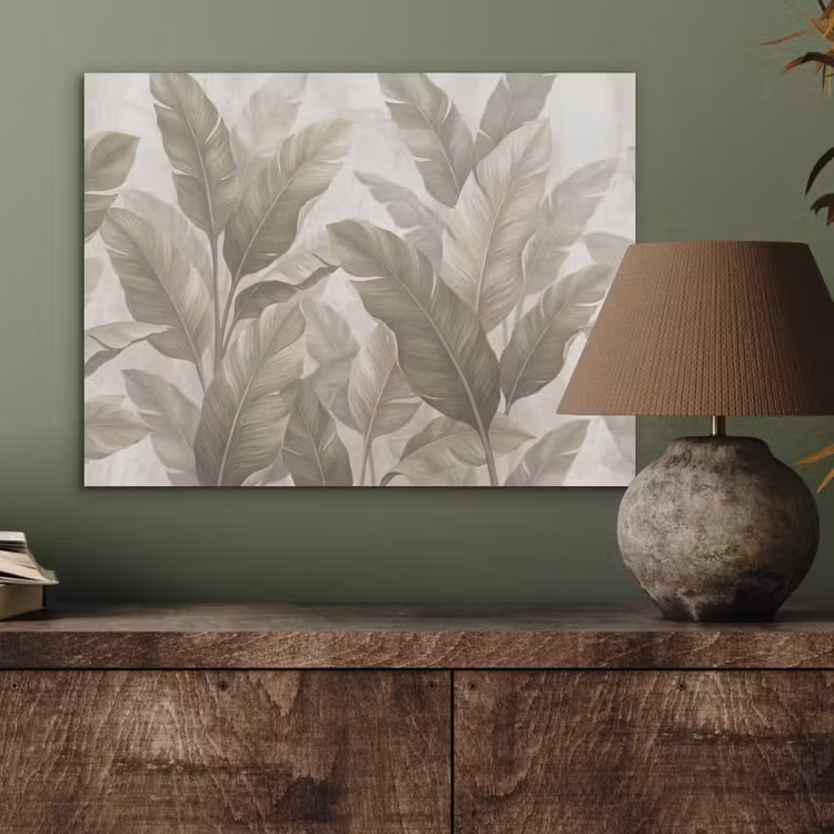 Bladeren - Tropisch - Natuur - Abstract - Beige PET vilt klein -sfeer2